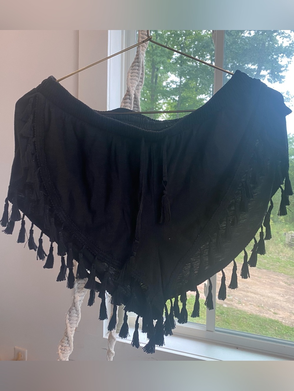 Victoria's Secret Black Tassel Trim Bermuda Shorts